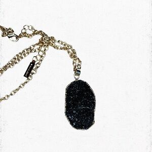 5996gc. Baublebar Black Faux Druzy Necklace